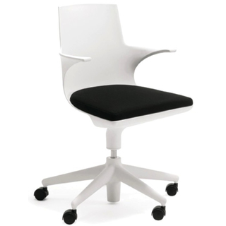 Kartell Spoon Chair, Bürosessel weiss-schwarz