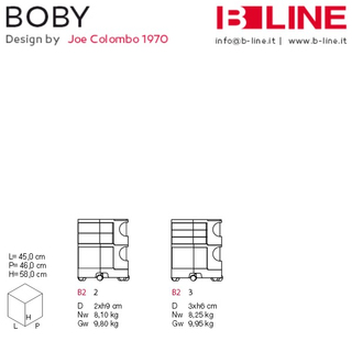 B-LINE BOBY 23, Rollcontainer rot