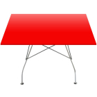 Kartell Glossy Tisch quadratisch, Polyesterlack rot