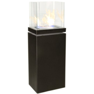 Radius High Flame 1,7 L, Edelstahl matt, schwarz, Glas transparent